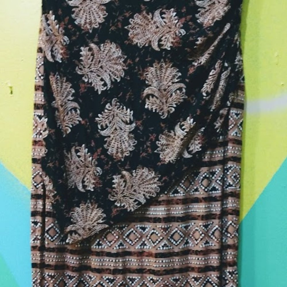 Vintage 80s Platinum by Dorothy Schoeleon long Rayon Skirt